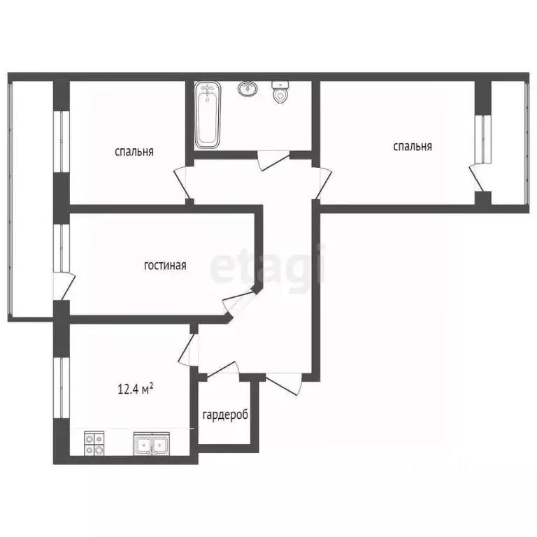 3-к кв. Ульяновская область, Ульяновск ул. Рябикова, 19Б (78.9 м) - Фото 0