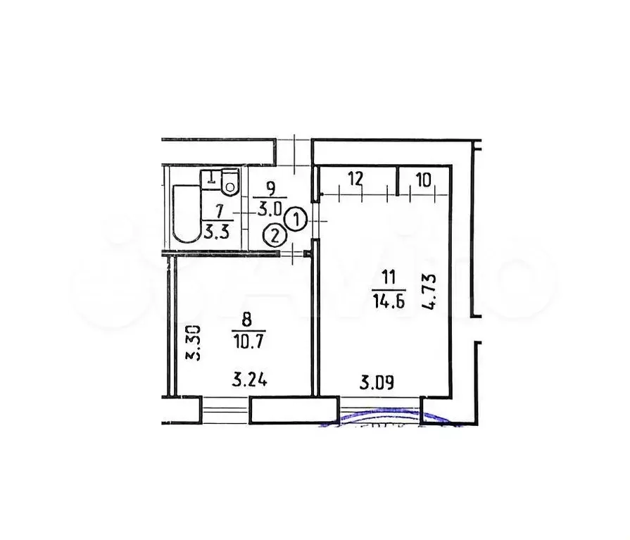 1-к. квартира, 27 м, 1/9 эт. - Фото 1