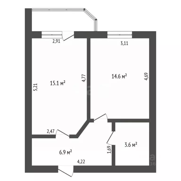 1-к кв. Амурская область, Благовещенский район, с. Чигири 1-я ... - Фото 2