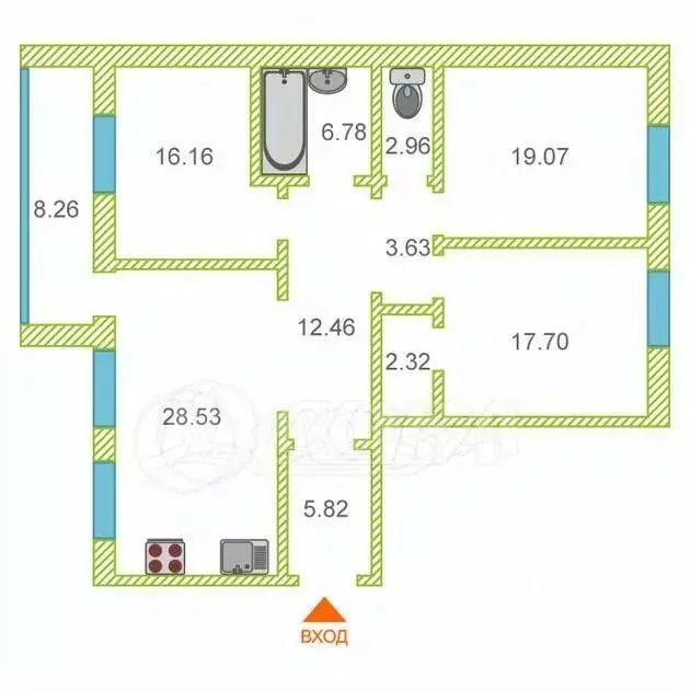 3-к кв. Тюменская область, Тюмень ул. Тимофея Кармацкого, 9к1 (116.0 ... - Фото 1