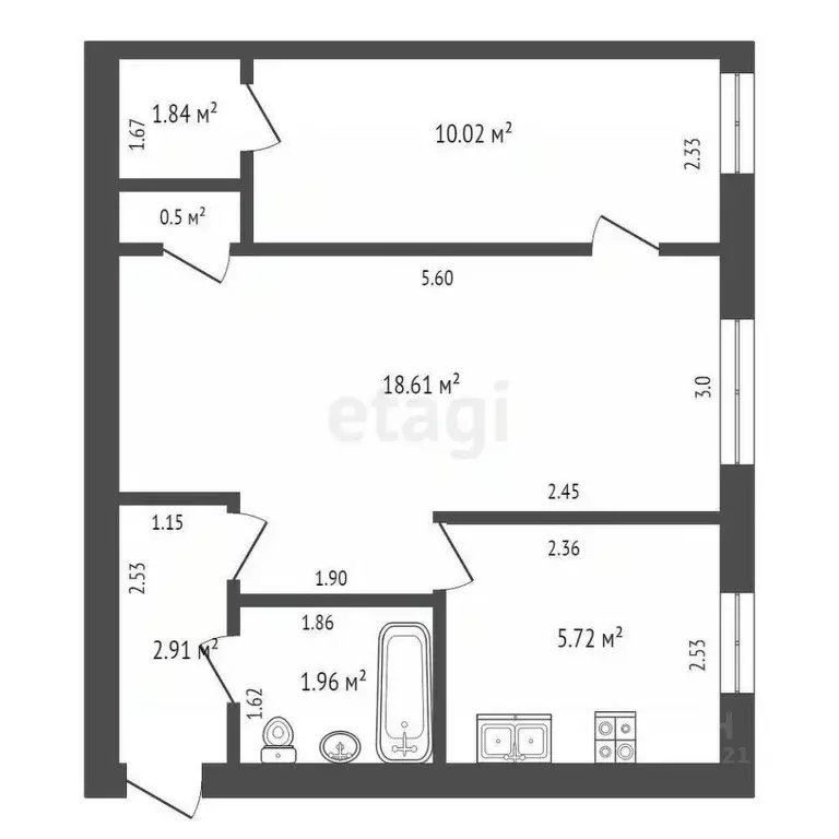 2-к кв. Костромская область, Нерехта ул. Металлистов, 2 (42.6 м) - Фото 1