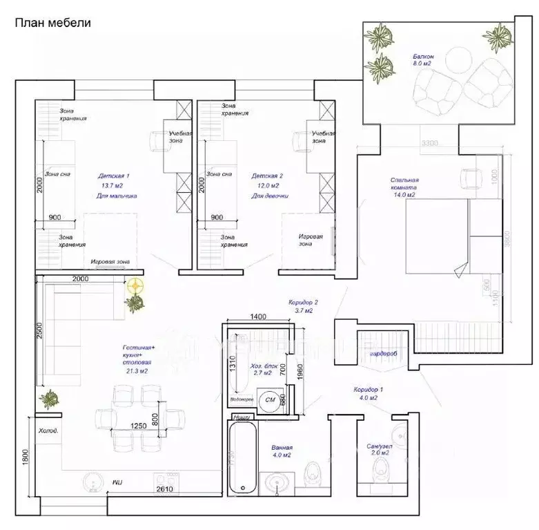 3-к кв. Татарстан, Казань ул. Азата Аббасова, 8 (81.8 м) - Фото 2
