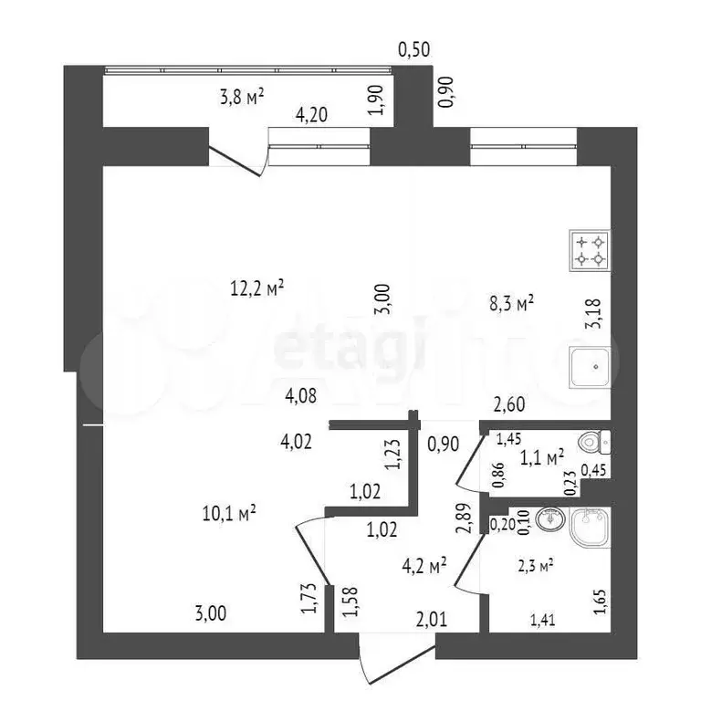 2-к. квартира, 40 м, 1/10 эт. - Фото 0