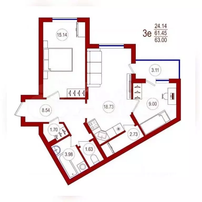 2-к кв. Воронежская область, Воронеж Херсонская ул., 21А (63.0 м) - Фото 0