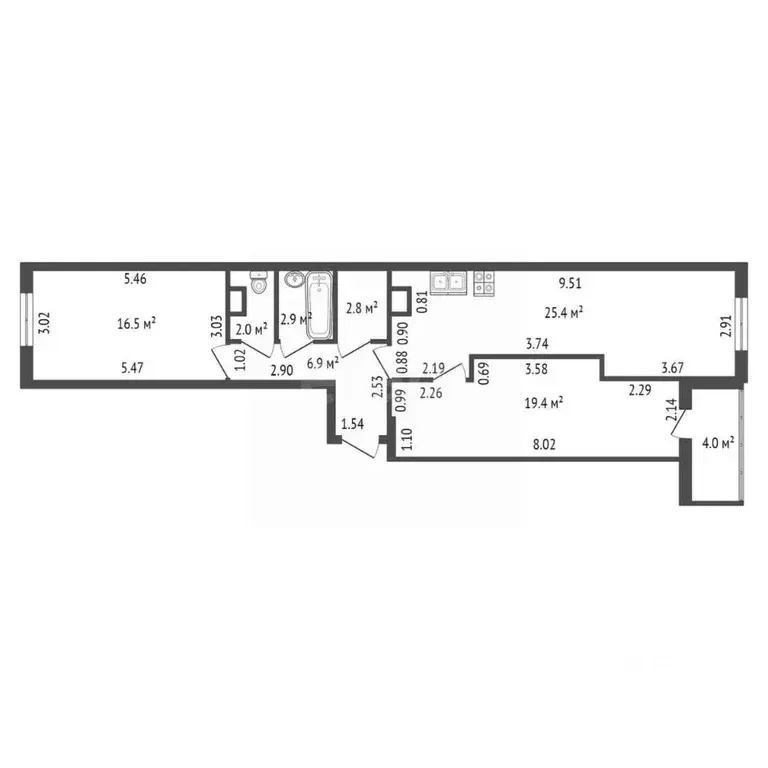 3-к кв. Санкт-Петербург ул. Парфеновская, 6к1 (75.9 м) - Фото 1