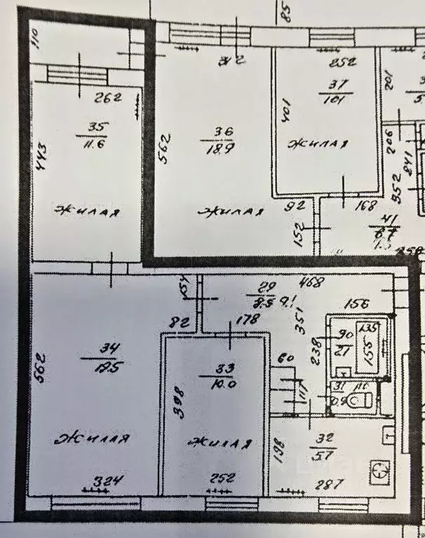 3-к кв. Калининградская область, Калининград Московский просп. (62.0 ... - Фото 2