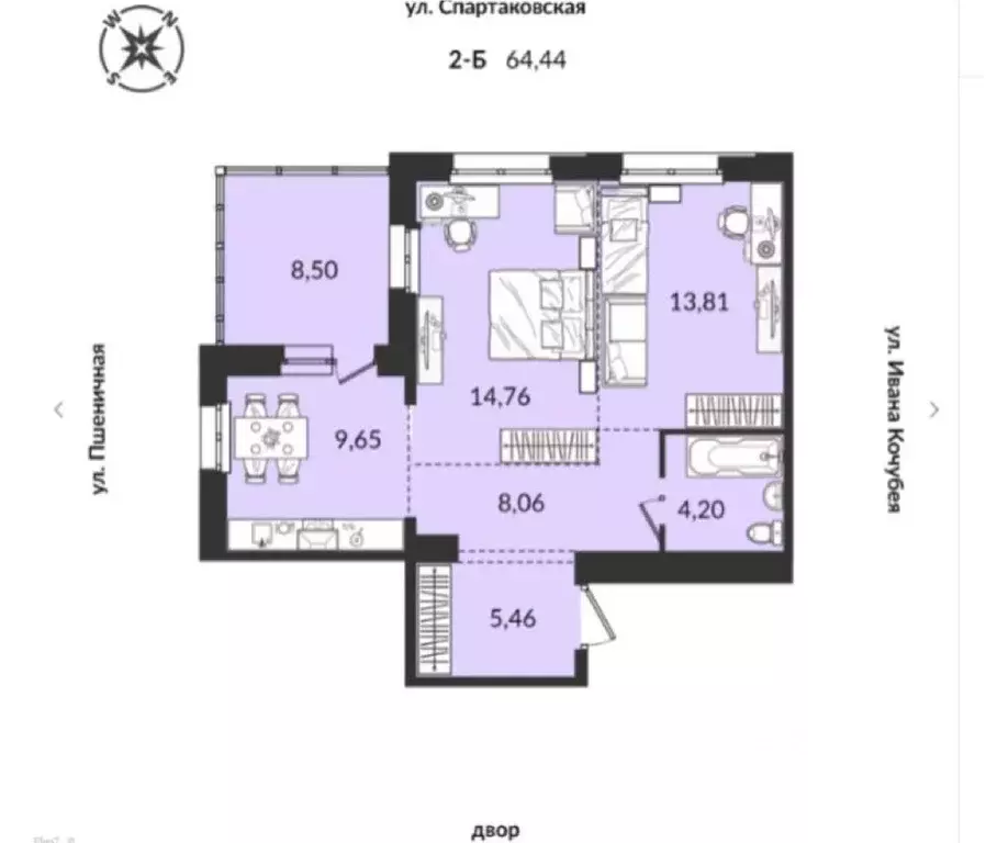 3-к кв. Иркутская область, Иркутск Пшеничная ул., 15/1 (64.44 м) - Фото 1