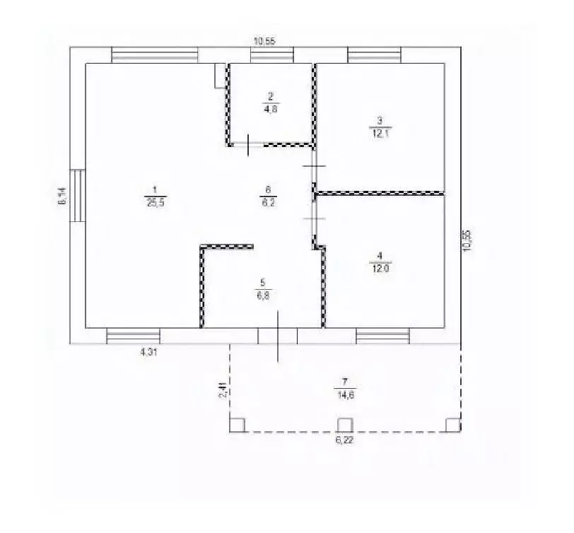 Дом в Татарстан, с. Высокая Гора ул. Руслана Июдина, 22 (70 м) - Фото 2