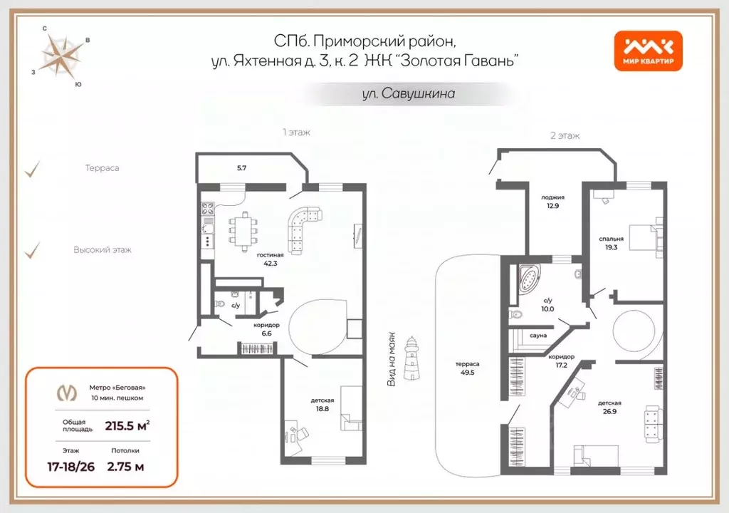 4-к кв. Санкт-Петербург Яхтенная ул., 3к2 (210.0 м) - Фото 1