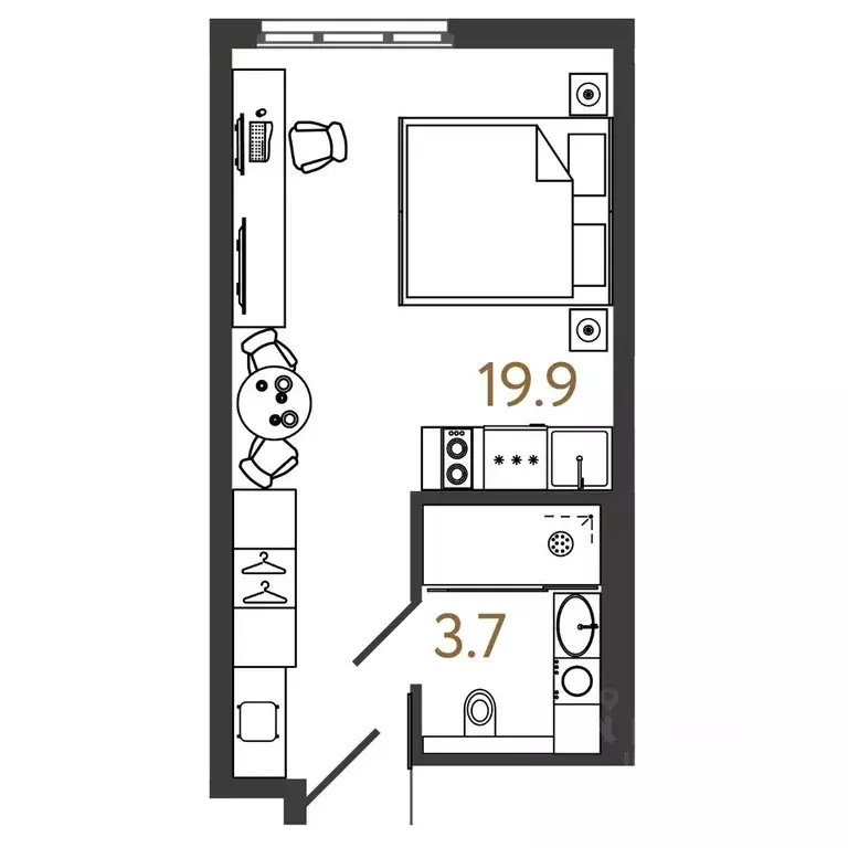 Студия Санкт-Петербург Ташкентская ул., 6к2 (23.6 м) - Фото 0