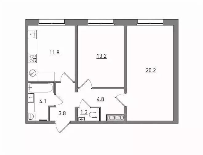 2-к кв. Кировская область, Киров ул. Чистопрудненская, 13А (59.2 м) - Фото 2