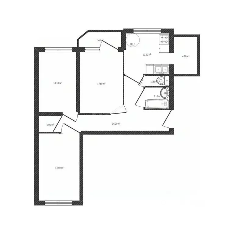 3-к кв. Брянская область, Брянский район, Снежское с/пос, пос. Путевка ... - Фото 1