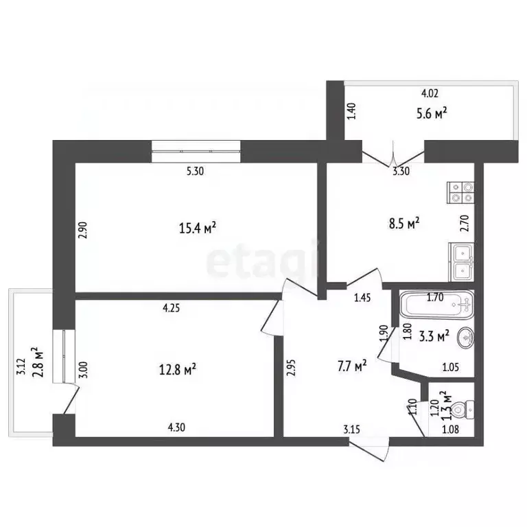 2-к кв. Краснодарский край, Анапа Терская ул., 186 (58.0 м) - Фото 2