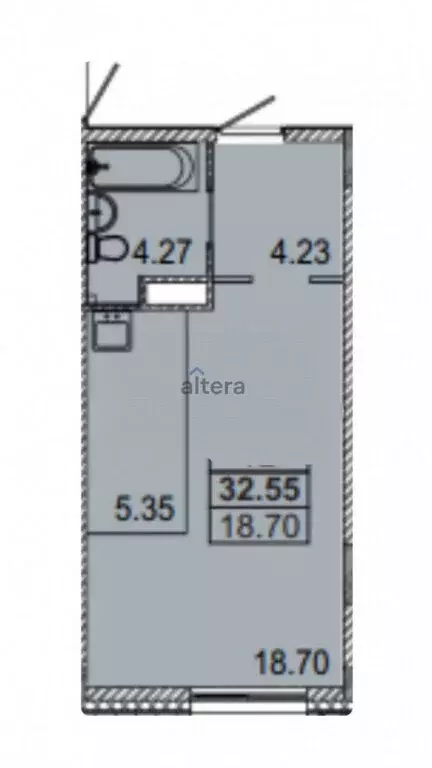 Квартира-студия: Казань, улица Генерала Ерина, 13к2 (32.55 м) - Фото 1
