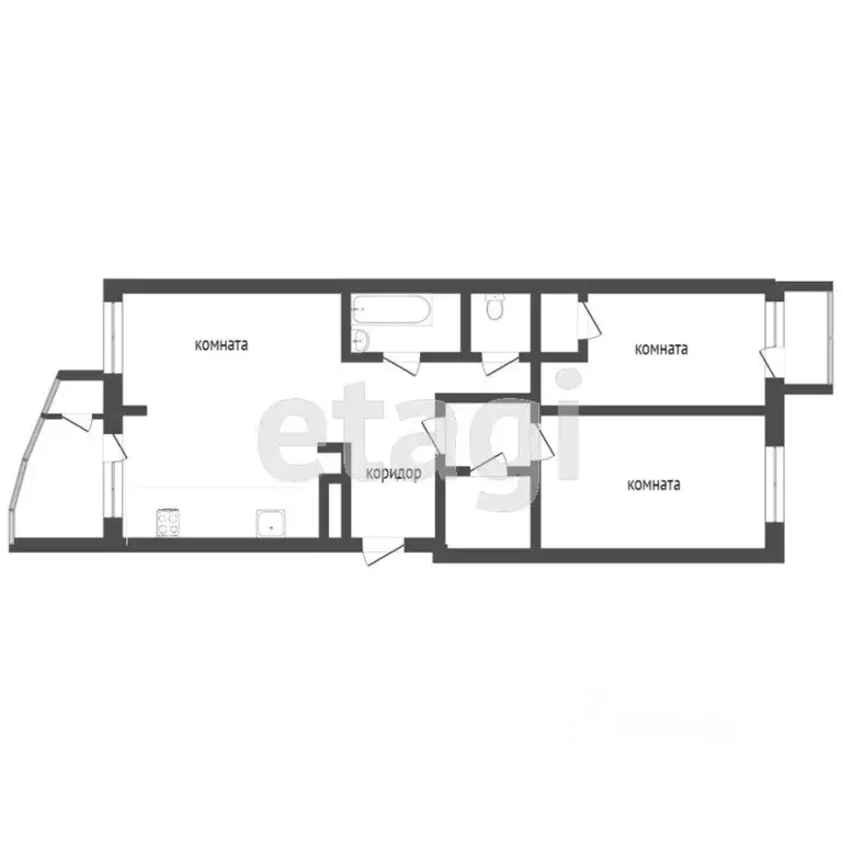 3-к кв. Ханты-Мансийский АО, Сургут Университетская ул., 11 (93.1 м) - Фото 1