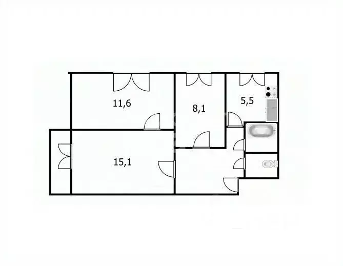 3-к кв. Томская область, Томск ул. Лазарева, 7 (51.4 м) - Фото 1