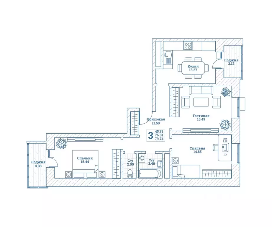 3-к кв. Московская область, Щелково городской округ, Монино пгт ул. ... - Фото 1