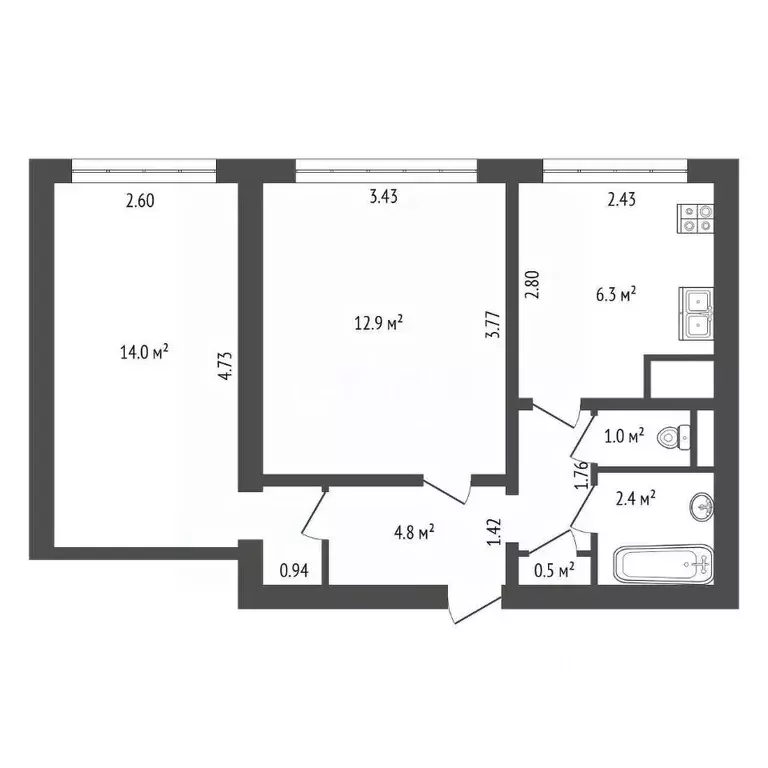 2-к кв. Санкт-Петербург просп. Ветеранов, 23 (42.0 м) - Фото 1