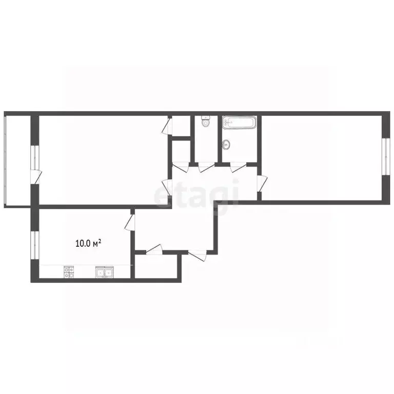 2-к кв. Камчатский край, Елизовский муниципальный округ, пос. ... - Фото 1