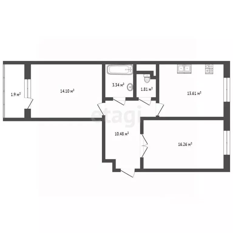 2-к кв. Крым, Симферопольский район, с. Мирное ул. Крымской Весны ... - Фото 2