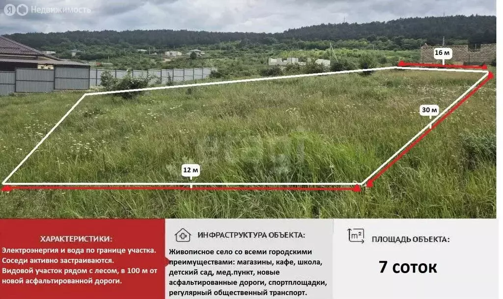 Участок в село Денисовка, Хрустальный переулок (7 м) - Фото 0