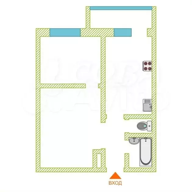 1-к. квартира, 40 м, 1/16 эт. - Фото 0