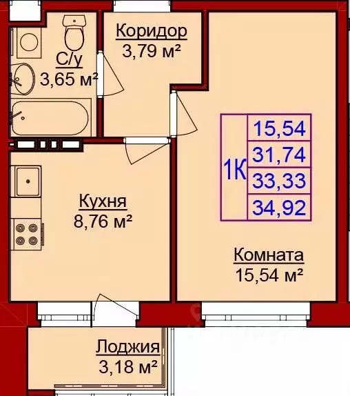 1-к кв. Удмуртия, Ижевск Сельхозвыставка жилрайон,  (34.99 м) - Фото 0