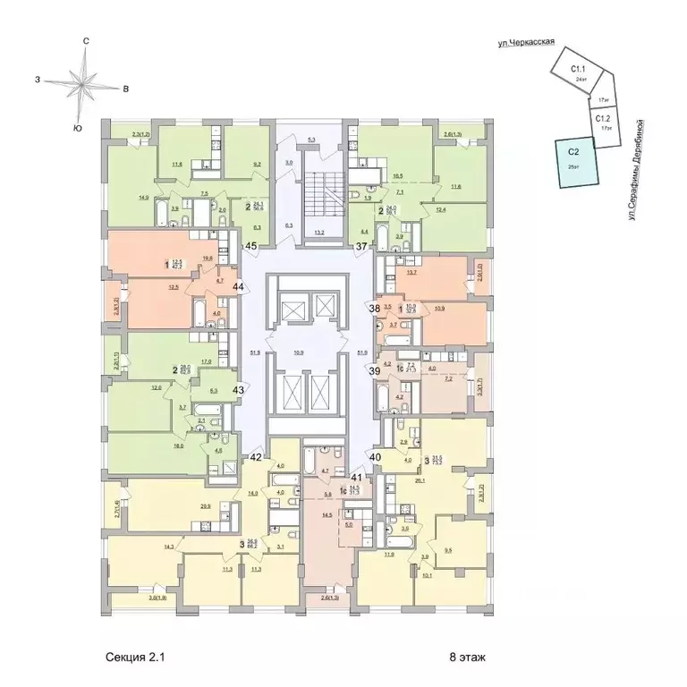2-к кв. Свердловская область, Екатеринбург ул. Черкасская, 5к3 (60.4 ... - Фото 2