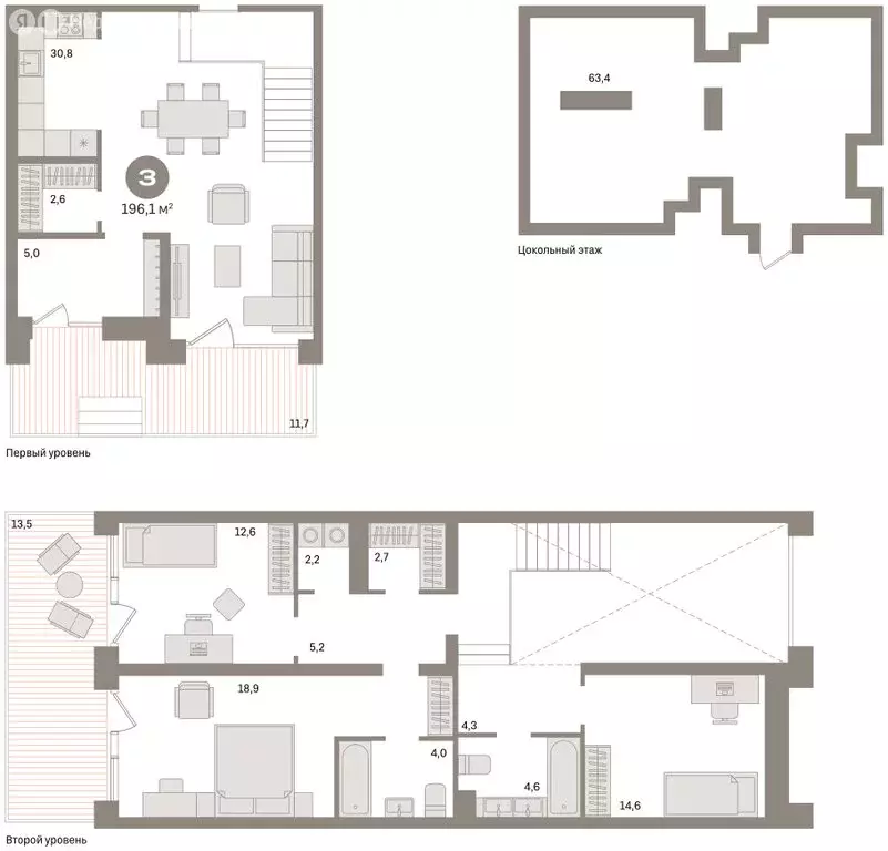 3-комнатная квартира: Тюмень, Профсоюзная улица, 6к1 (122.84 м) - Фото 2