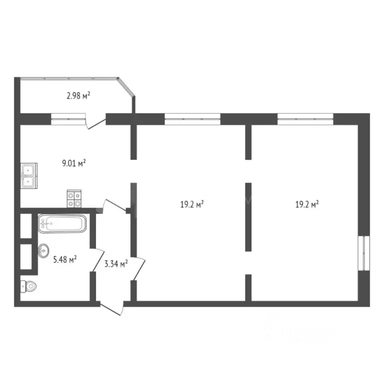 2-к кв. Тюменская область, Тюменский муниципальный округ, д. Патрушева ... - Фото 2