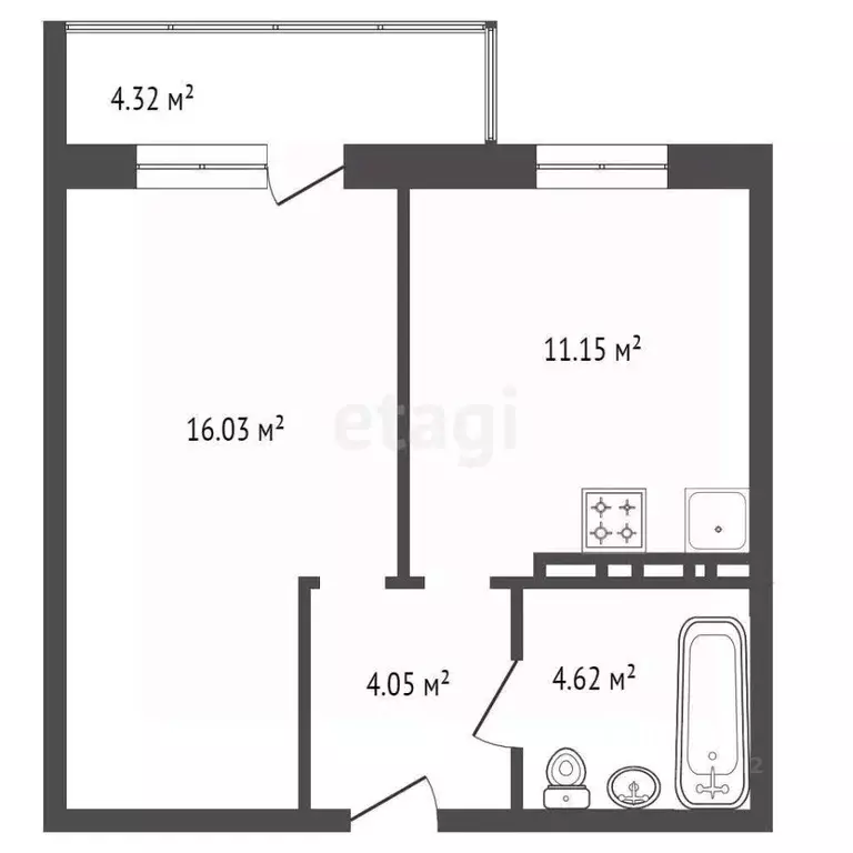 1-к кв. Красноярский край, Красноярск ул. 40 лет Победы, 2И (37.15 м) - Фото 2
