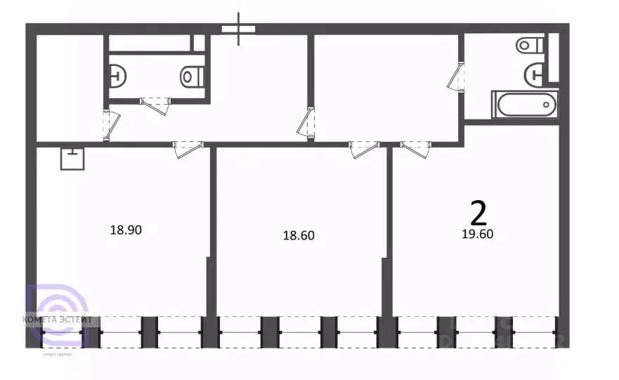 2-к кв. Москва ул. Светланова, 11к2 (89.3 м) - Фото 2