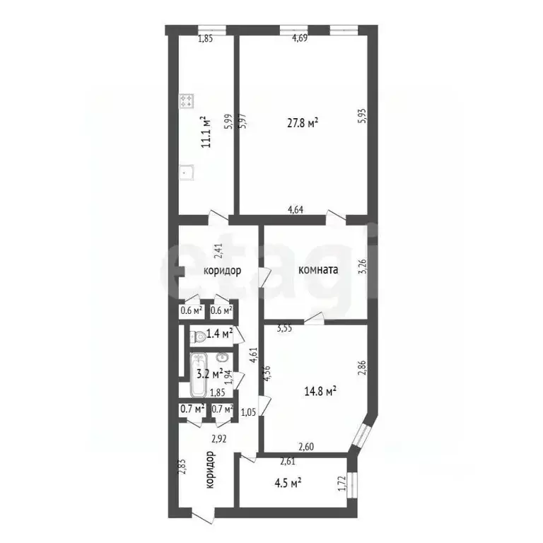 2-к кв. Санкт-Петербург Коломенская ул., 9 (100.0 м) - Фото 2