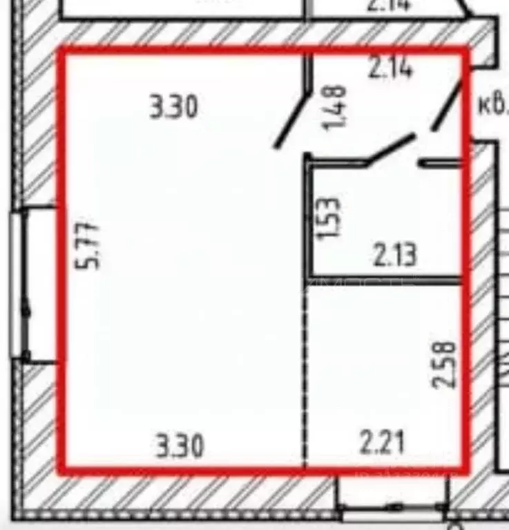 Студия Кировская область, Киров Лянгасово мкр, ул. Комсомольская (31.2 ... - Фото 2