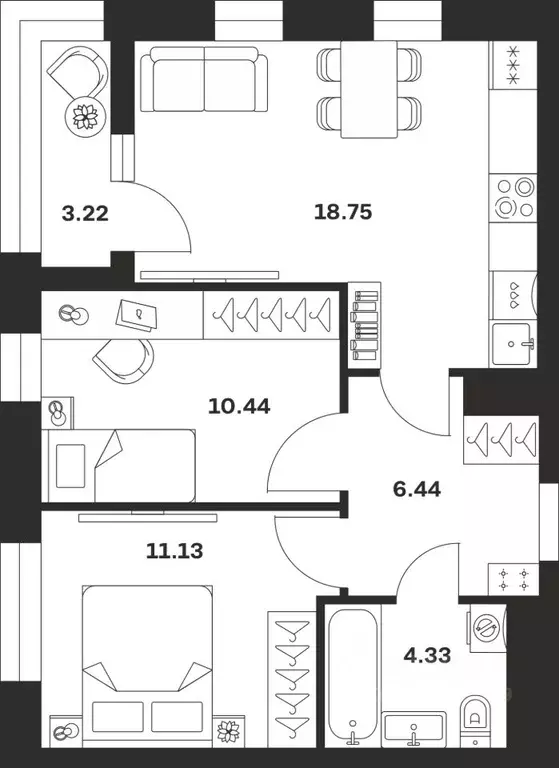 2-к кв. Тульская область, Тула городской округ, с. Осиновая Гора ул. ... - Фото 1