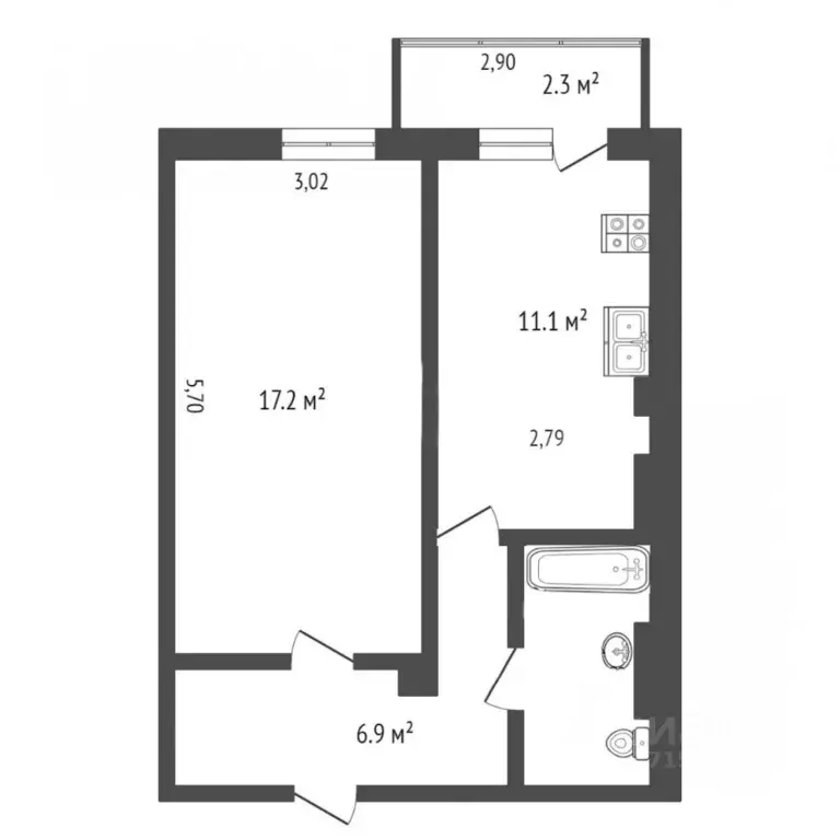 1-к кв. Тюменская область, Тюмень Микрорайон мыс, ул. Судоремонтная, ... - Фото 2