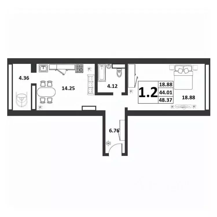 1-к кв. Новгородская область, Великий Новгород ул. Якова Павлова, 15 ... - Фото 1