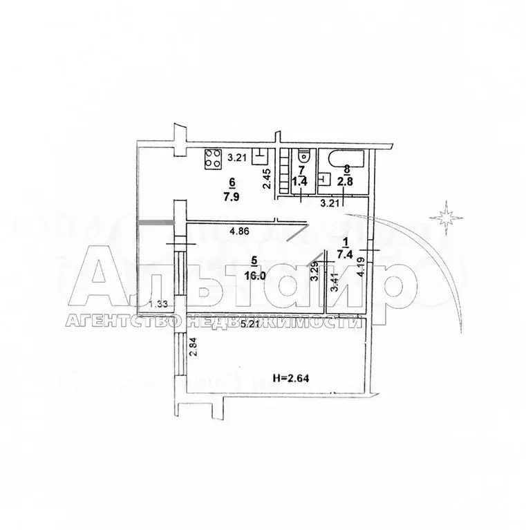 2-к. квартира, 60 м, 7/10 эт. - Фото 0