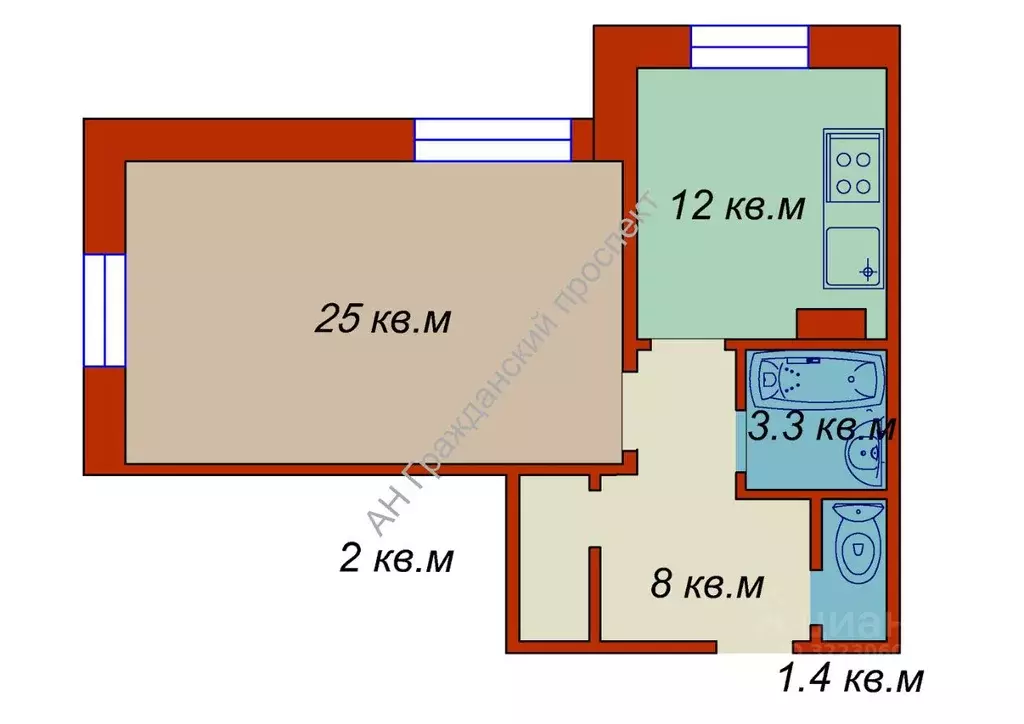 1-к кв. Ленинградская область, Шлиссельбург Кировский район, ул. ... - Фото 1