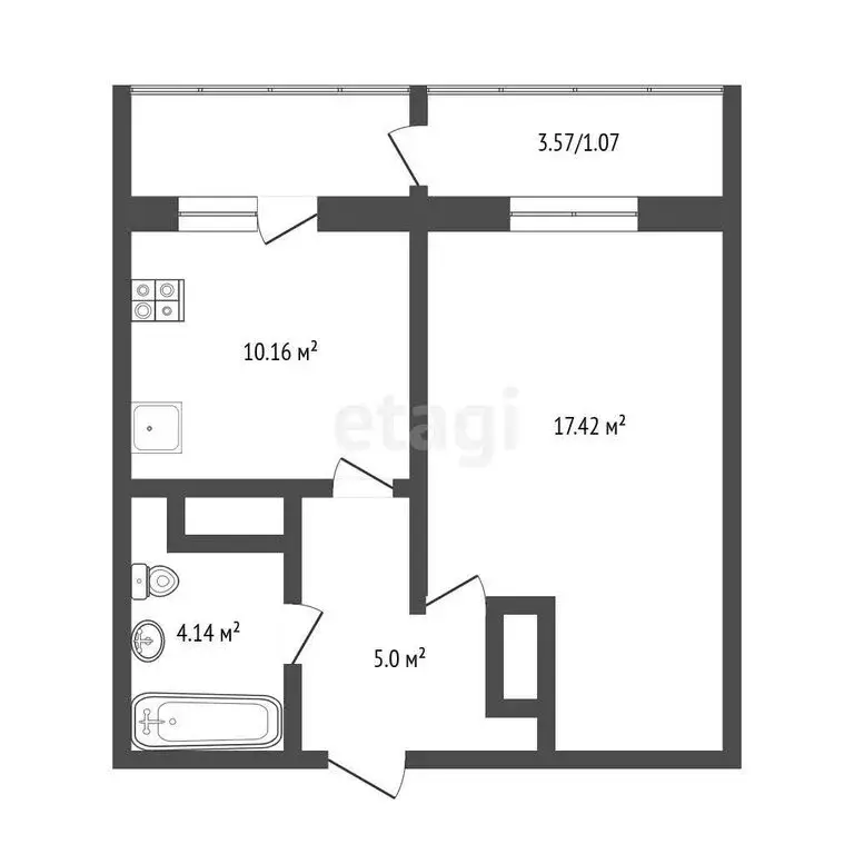 1-комнатная квартира: деревня Дударева, улица Сергея Джанбровского, 3 ... - Фото 2