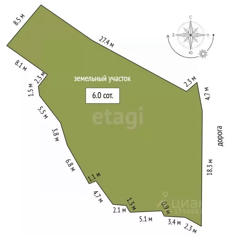 Участок в Крым, Ялта муниципальный округ, пос. Даниловка ул. Тенистая, ... - Фото 2