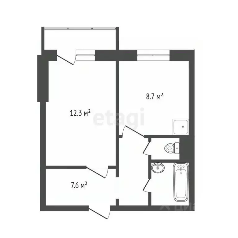 1-к кв. Красноярский край, Красноярск Свердловская ул., 131 (40.8 м) - Фото 2