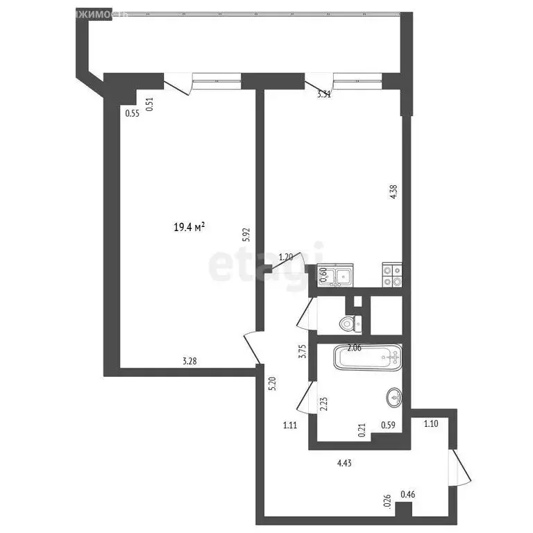 1-комнатная квартира: Самара, Ново-Садовая улица, 106М (49 м) - Фото 1