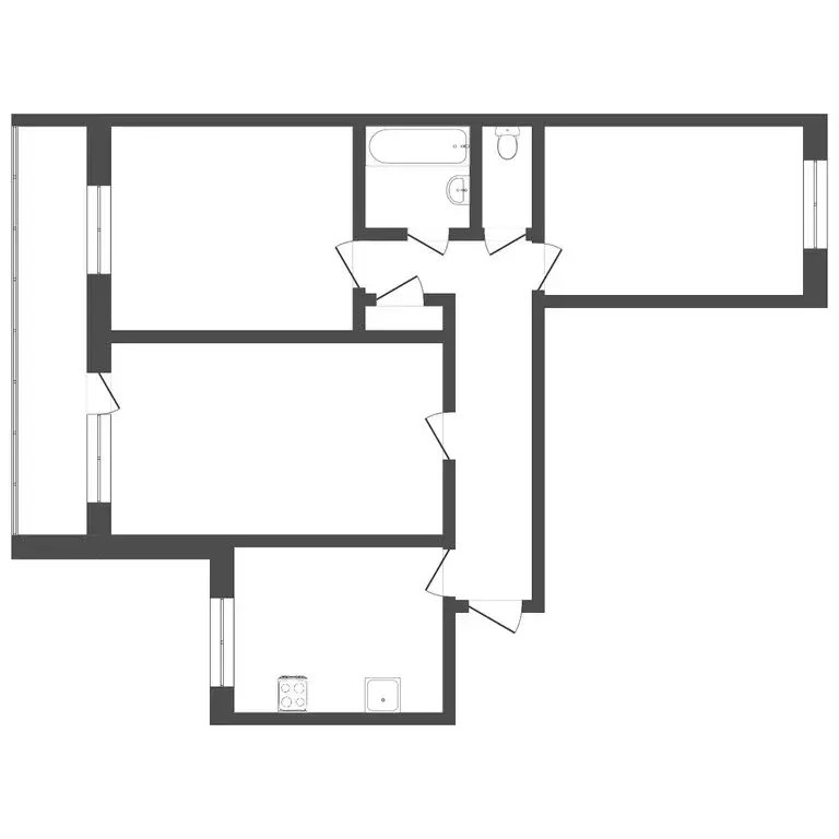 3-комнатная квартира: Тюмень, улица Дружбы, 163 (60 м) - Фото 0