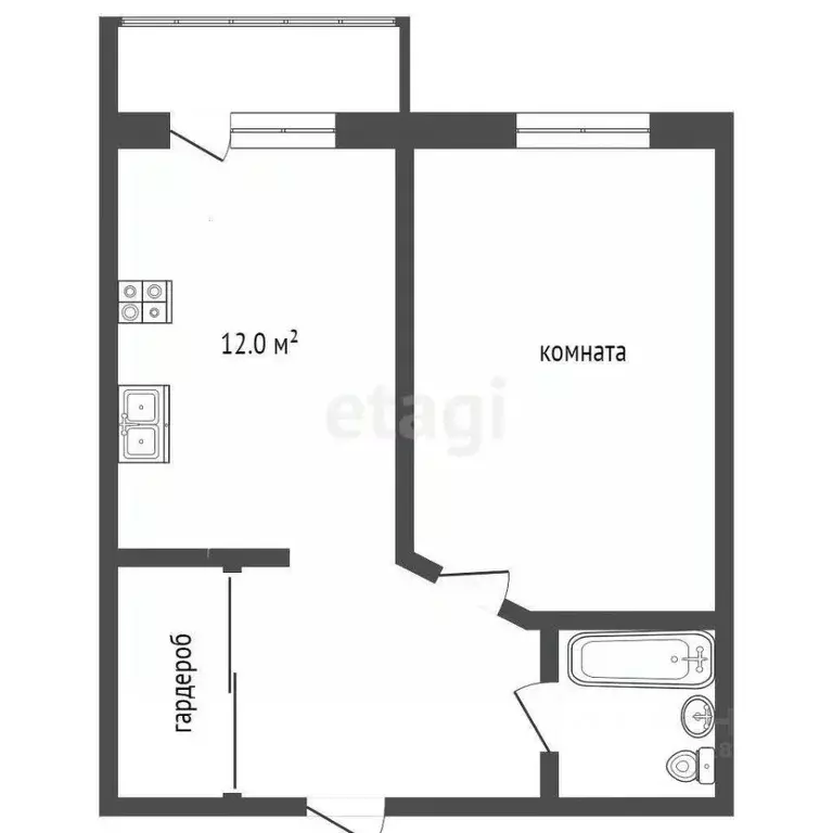 1-к кв. Ростовская область, Батайск ул. Ушинского, 61 (42.0 м) - Фото 2