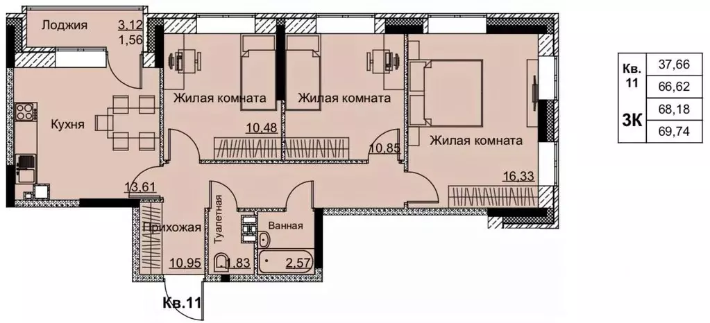 3-к кв. Удмуртия, Ижевск Строитель жилрайон, 6-й мкр, Притяжение жилой ... - Фото 1