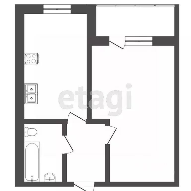1-к кв. Тюменская область, Тюмень ул. Тимофея Кармацкого, 11 (44.0 м) - Фото 1