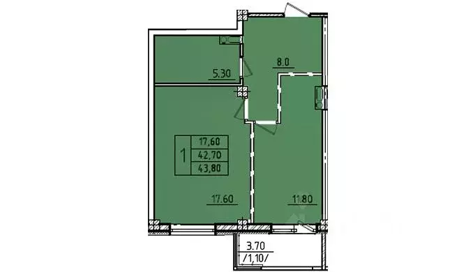 1-к кв. Омская область, Омск Волгоградская ул., 46 (45.2 м) - Фото 0