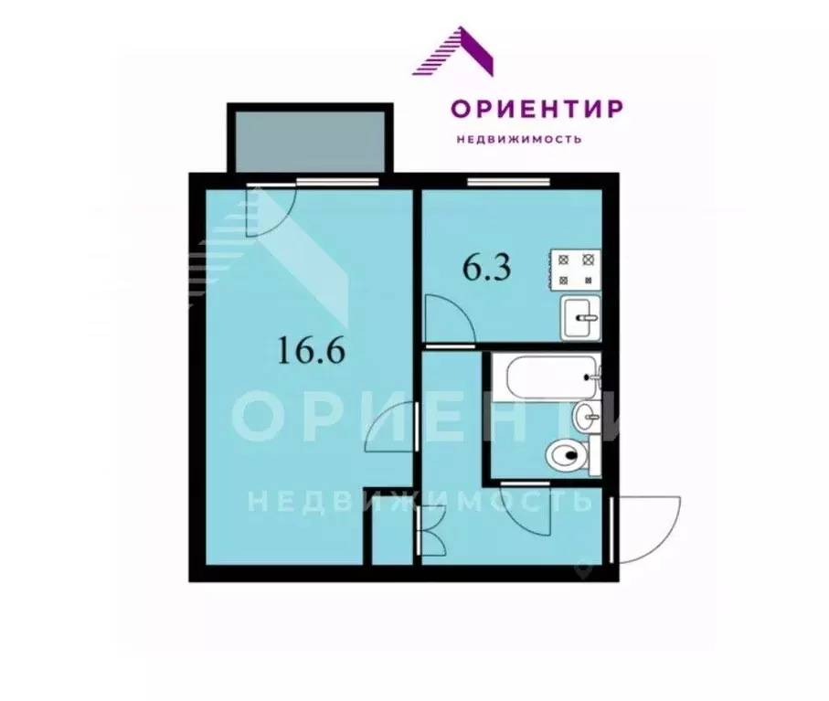 1-к кв. Санкт-Петербург ул. Карпинского, 26 (31.2 м) - Фото 2
