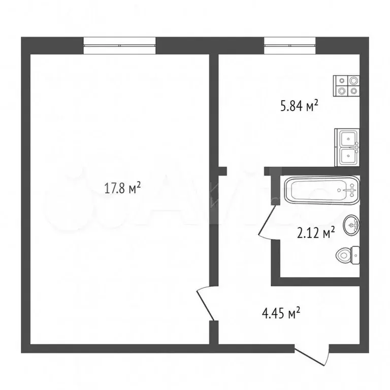 1-к. квартира, 29,1 м, 5/9 эт. - Фото 0